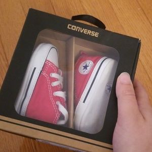 Red infant converse